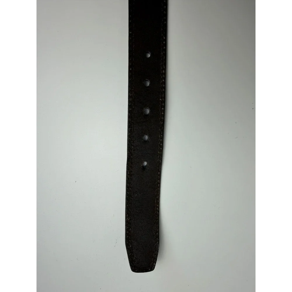 Dockers Mens Genuine Leather Belt Brown Contrast Stitch Brass 34-36 Old Money